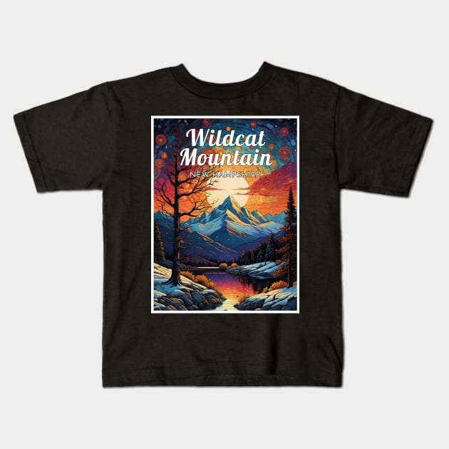 Wildcat mountain new hampshire usa ski Kids T-Shirt by UbunTo